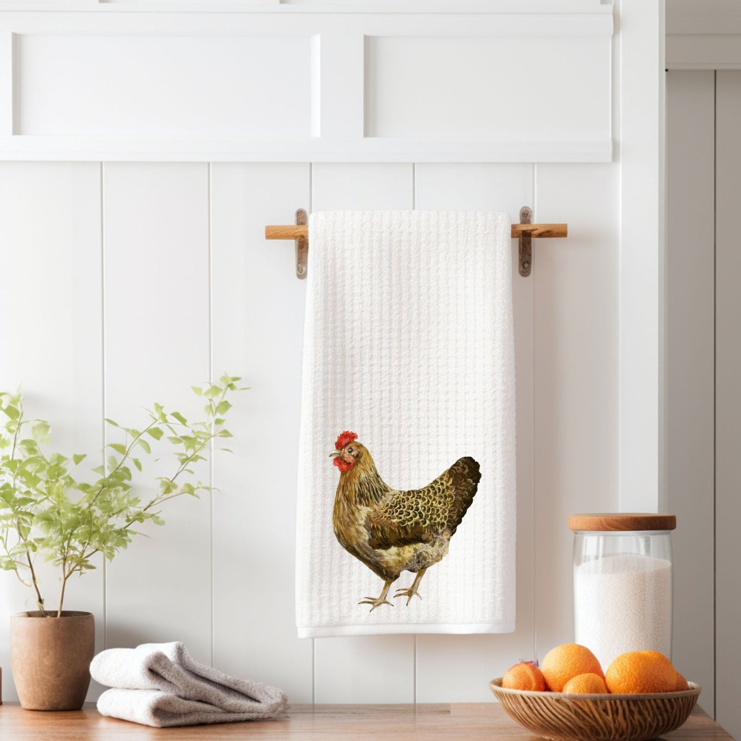 Brown Hen Kitchen Towel - MerikaArt