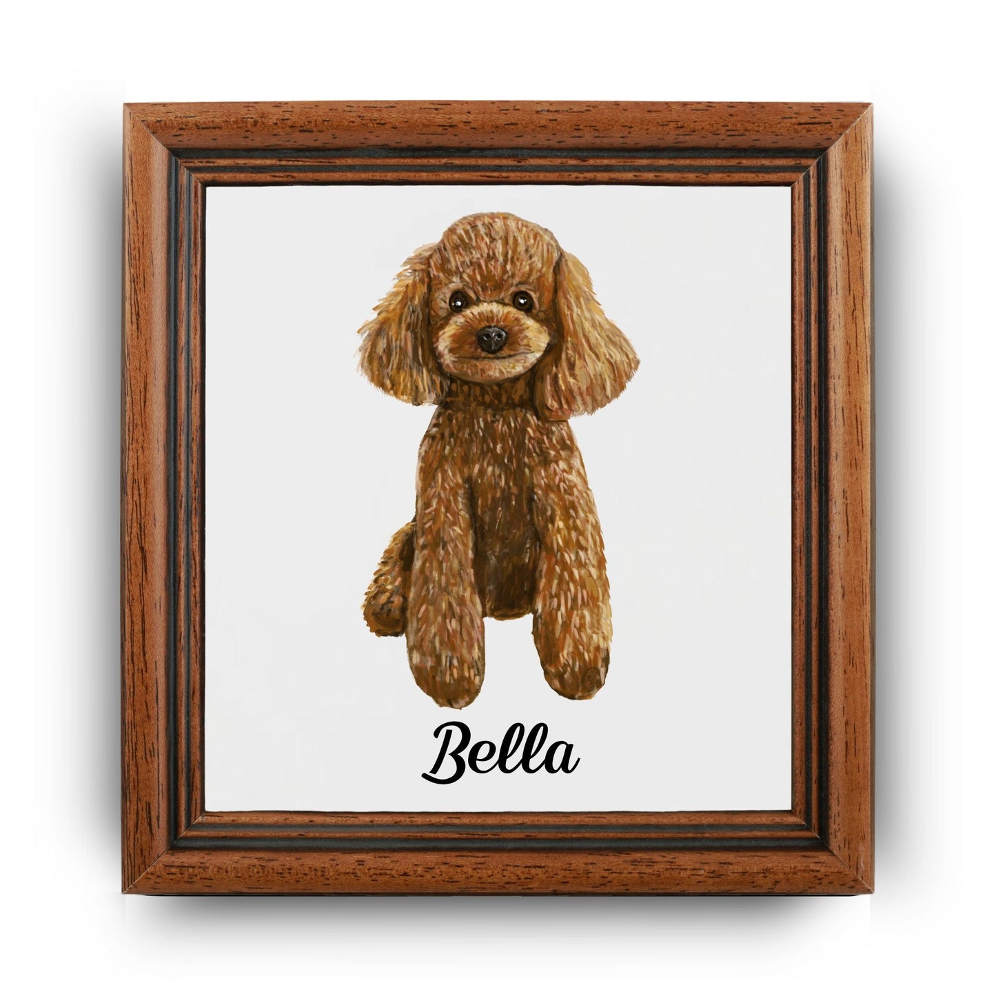 Brown Poodle Ceramic Tile - MerikaArt