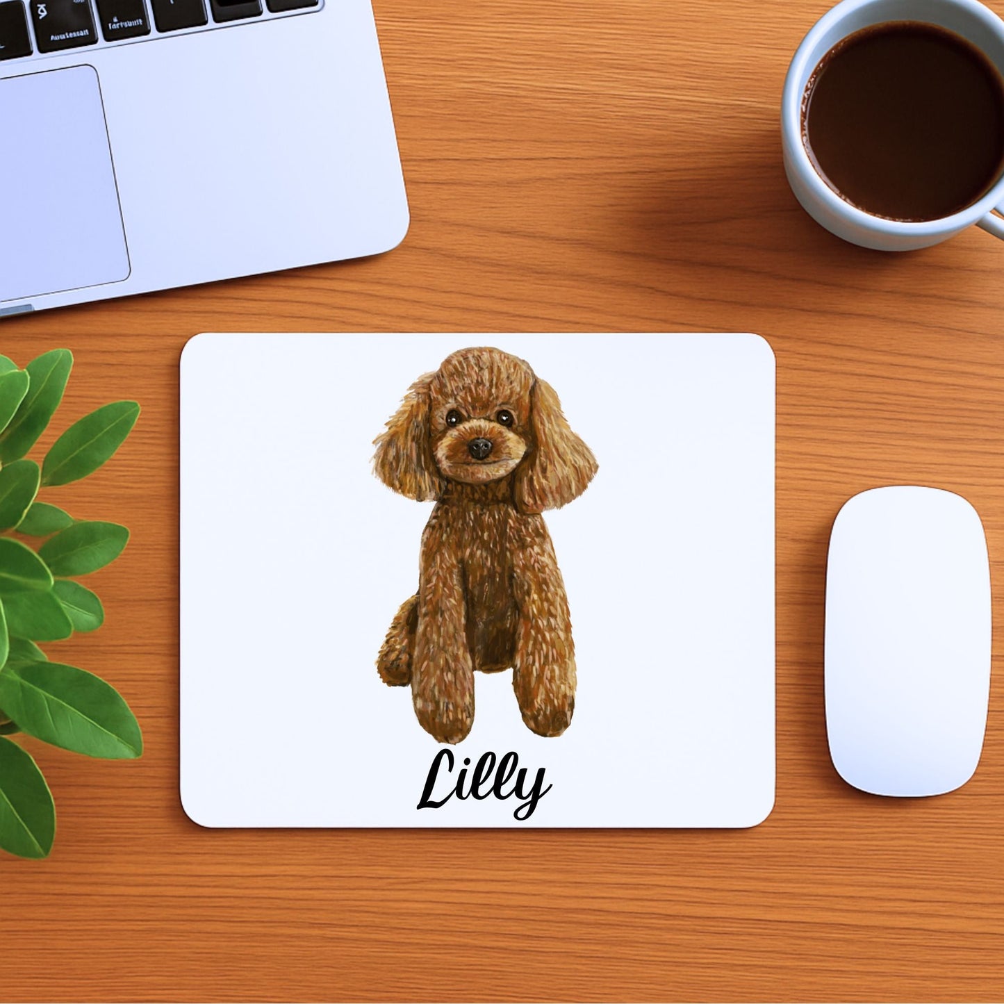 Brown Poodle Mousepad - MerikaArt
