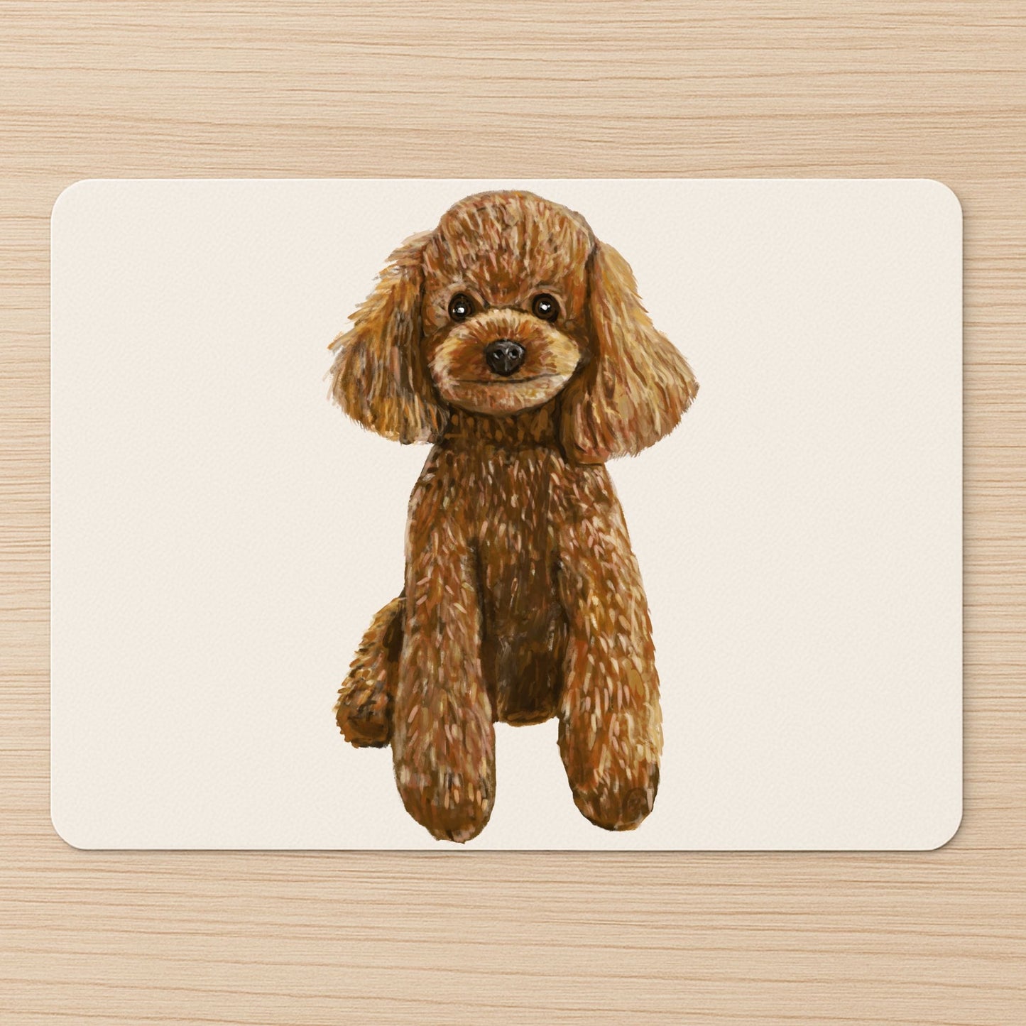 Brown Poodle Mousepad - MerikaArt
