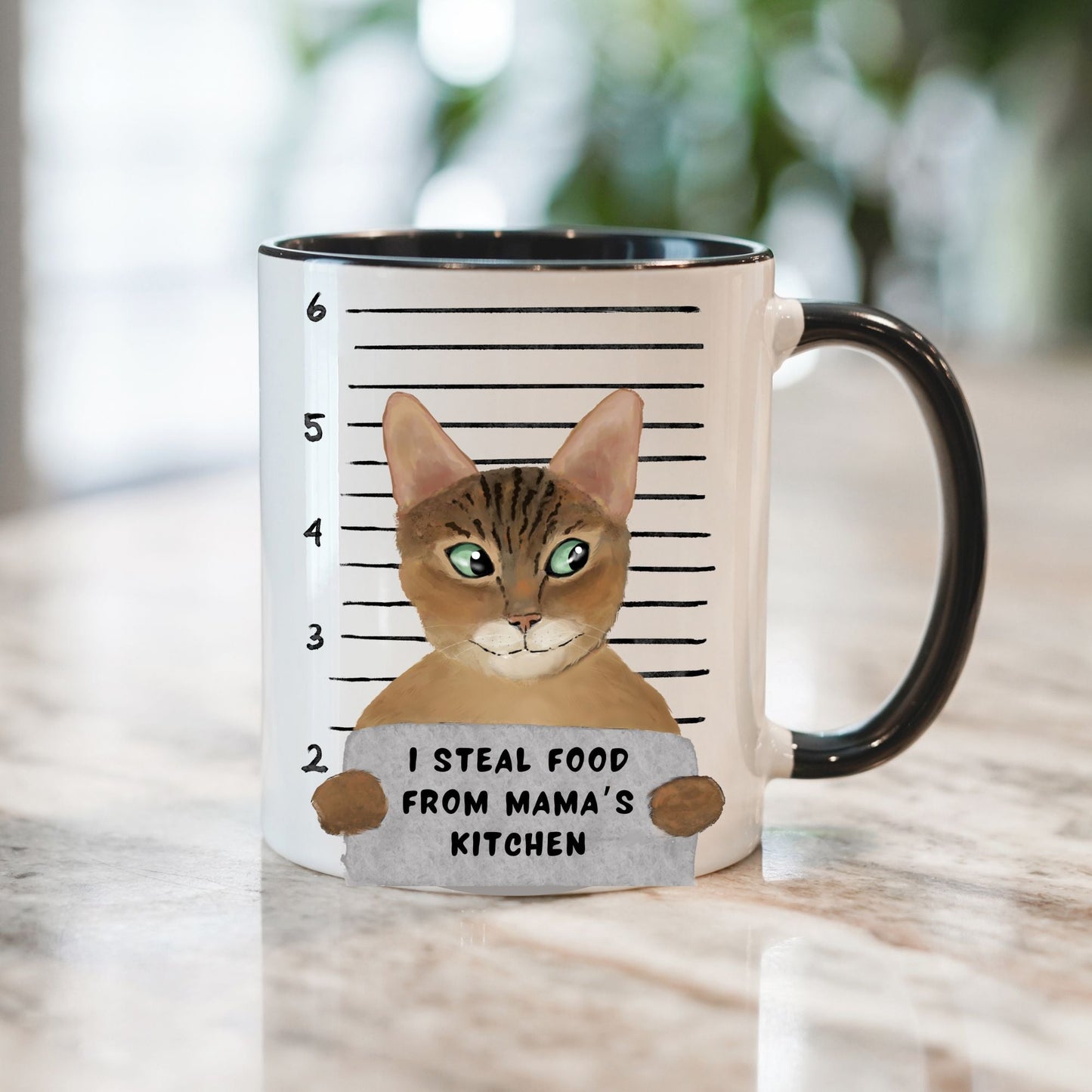 Brown Tabby Cat Mugshot Mug - MerikaArt