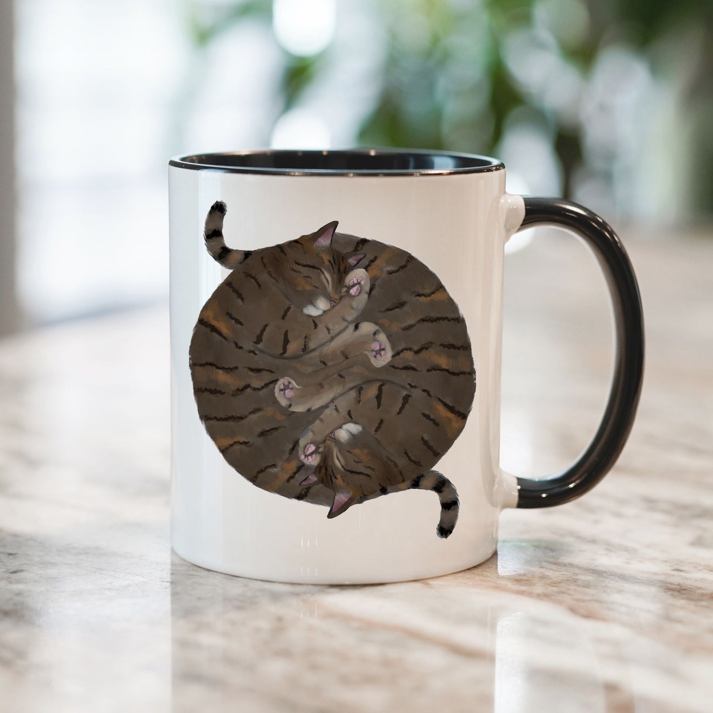 Brown Tabby Sleeping Cats Mug - MerikaArt