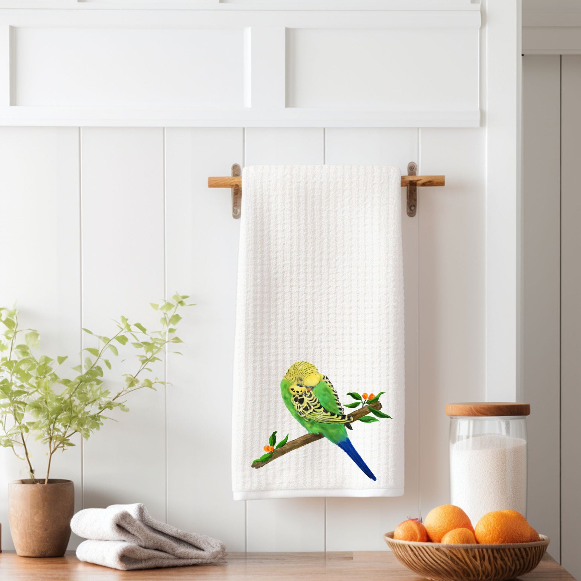 Budgerigar Kitchen Towel - MerikaArt