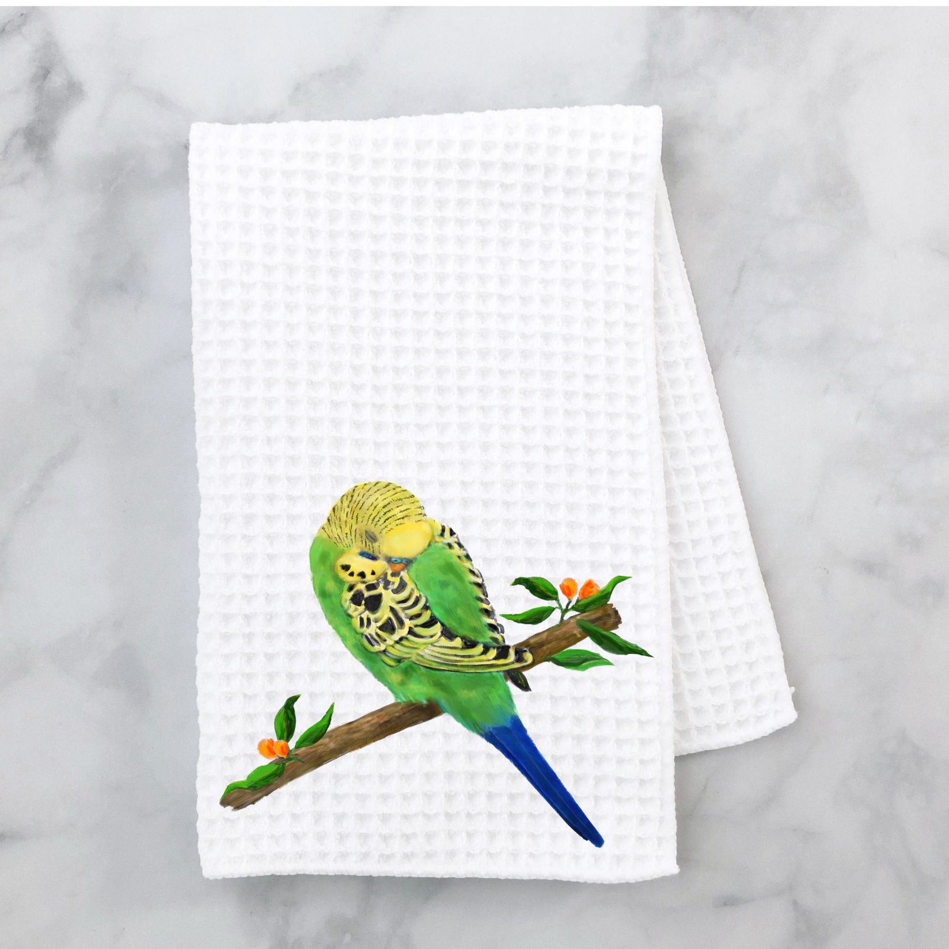 Budgerigar Kitchen Towel - MerikaArt