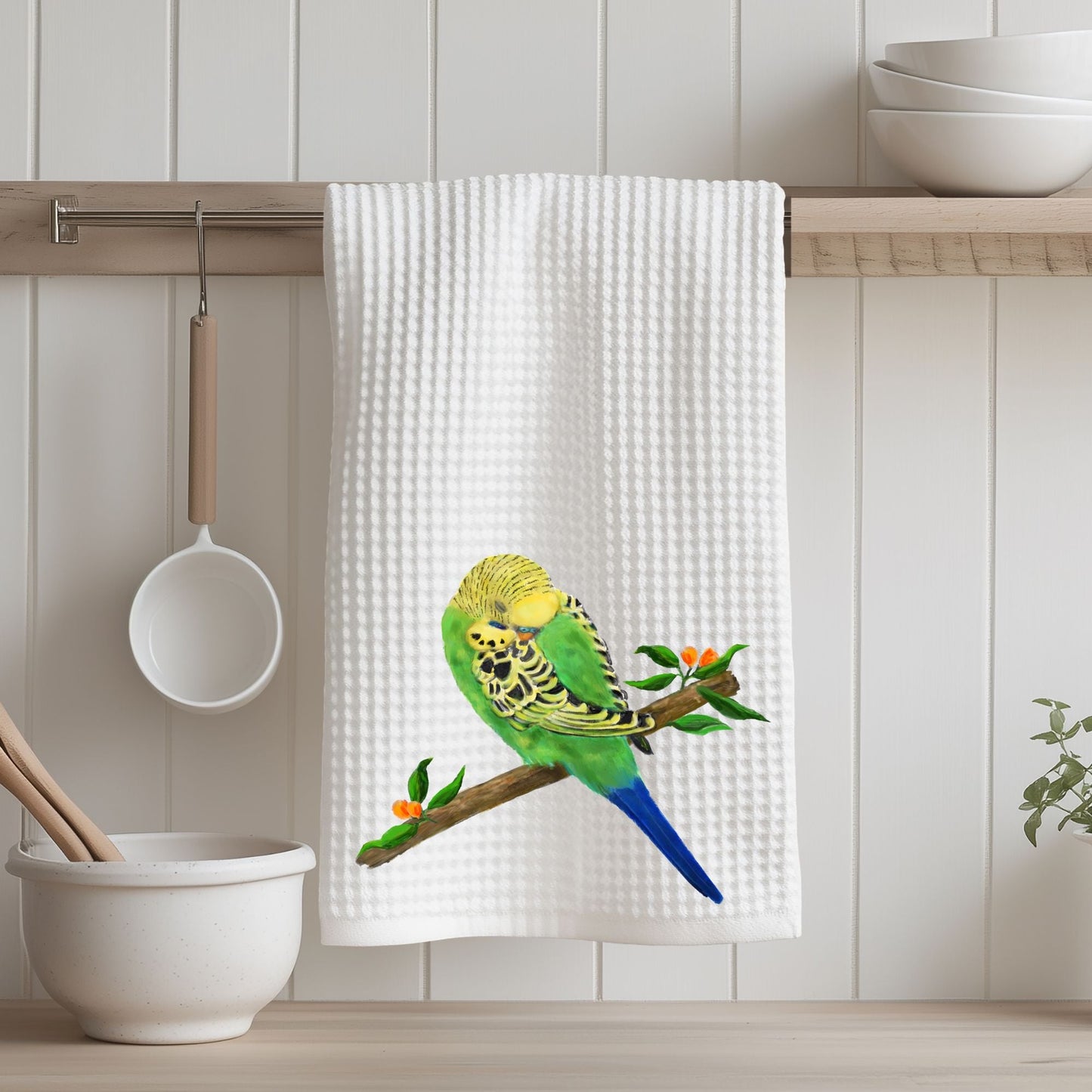 Budgerigar Kitchen Towel - MerikaArt