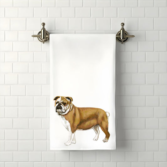 Bulldog Bathroom Towel - MerikaArt