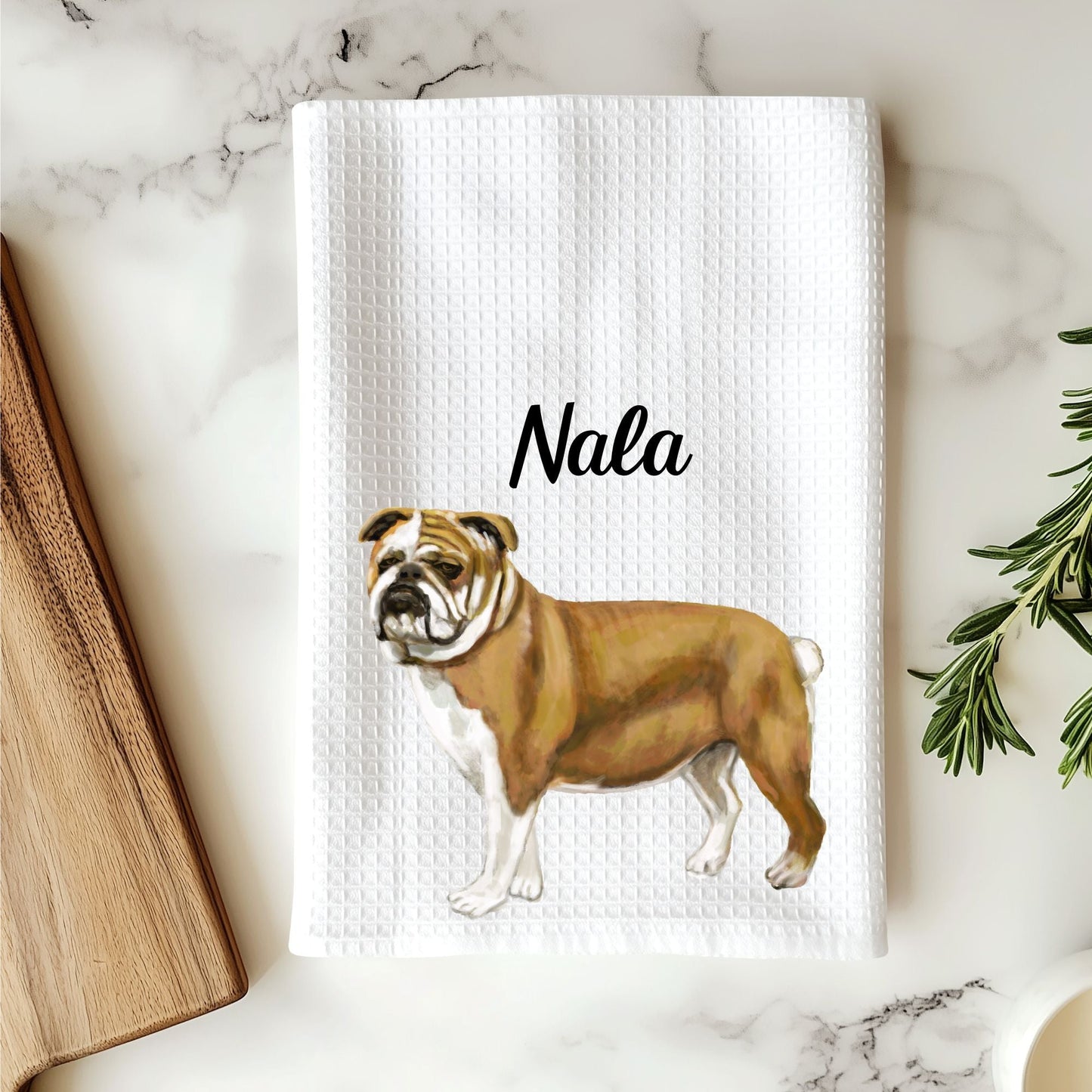 Bulldog Kitchen Towel - MerikaArt