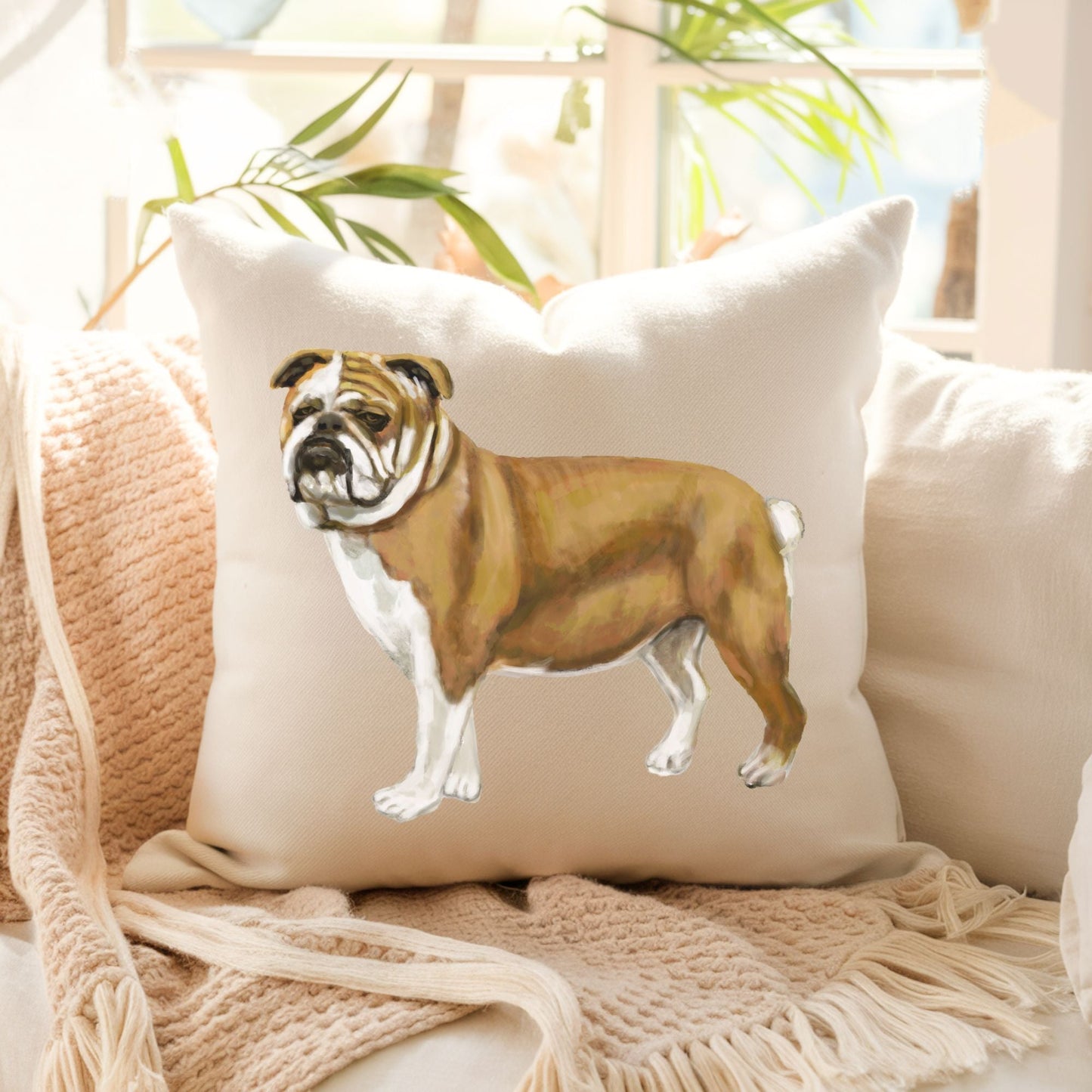 Bulldog Pillow - MerikaArt
