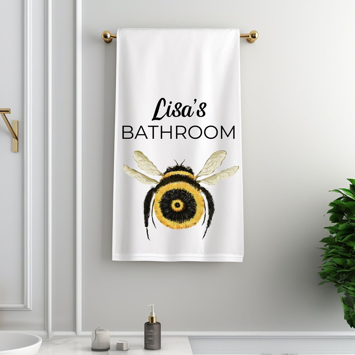 Bumblebee Bathroom Towel - MerikaArt