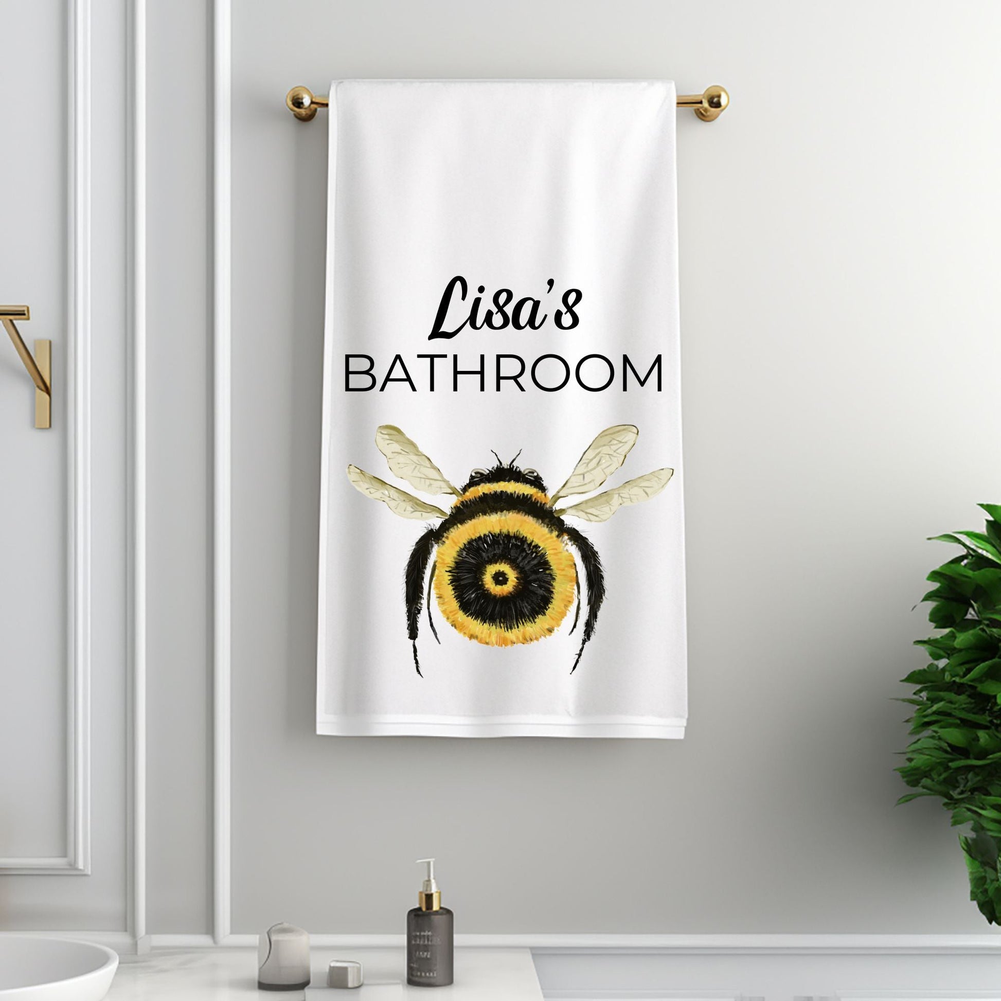 Bumblebee Bathroom Towel - MerikaArt