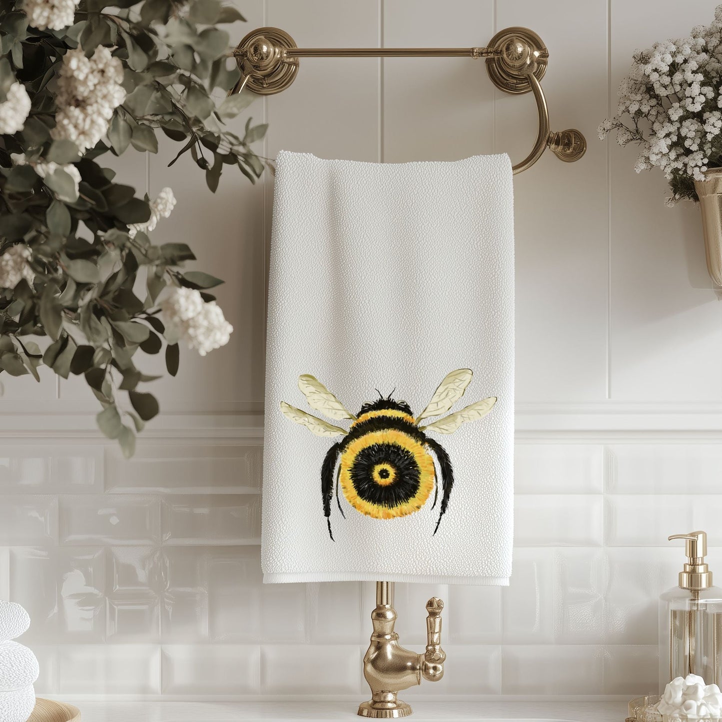 Bumblebee Bathroom Towel - MerikaArt