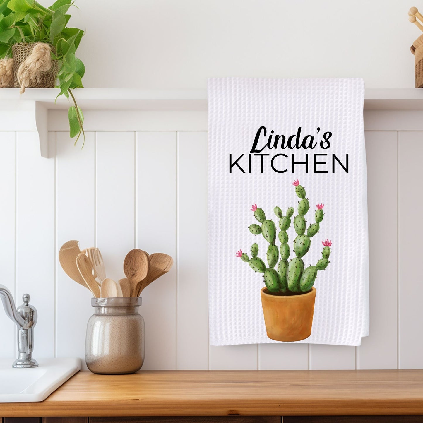 Cactus Kitchen Towel - MerikaArt