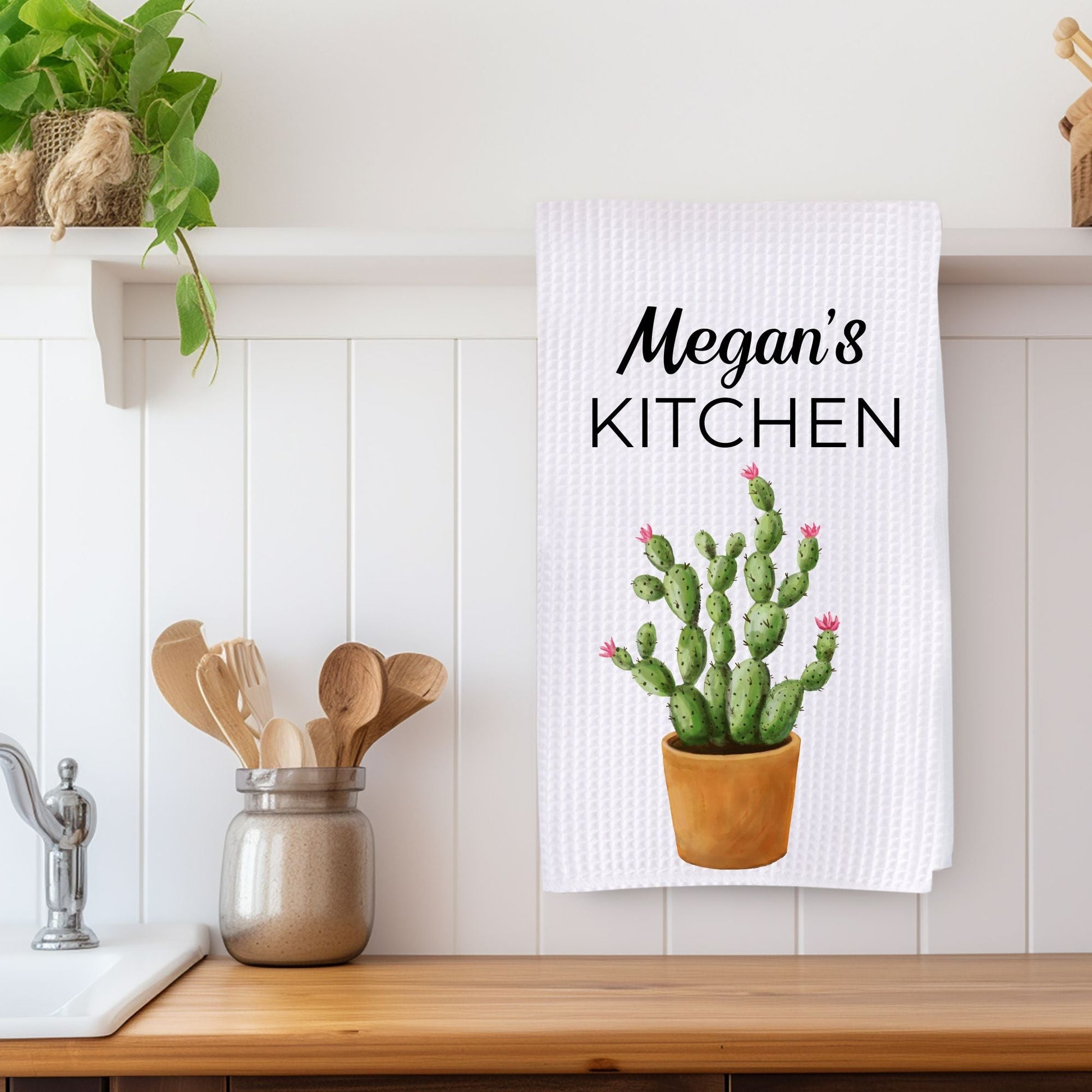 Cactus Kitchen Towel - MerikaArt
