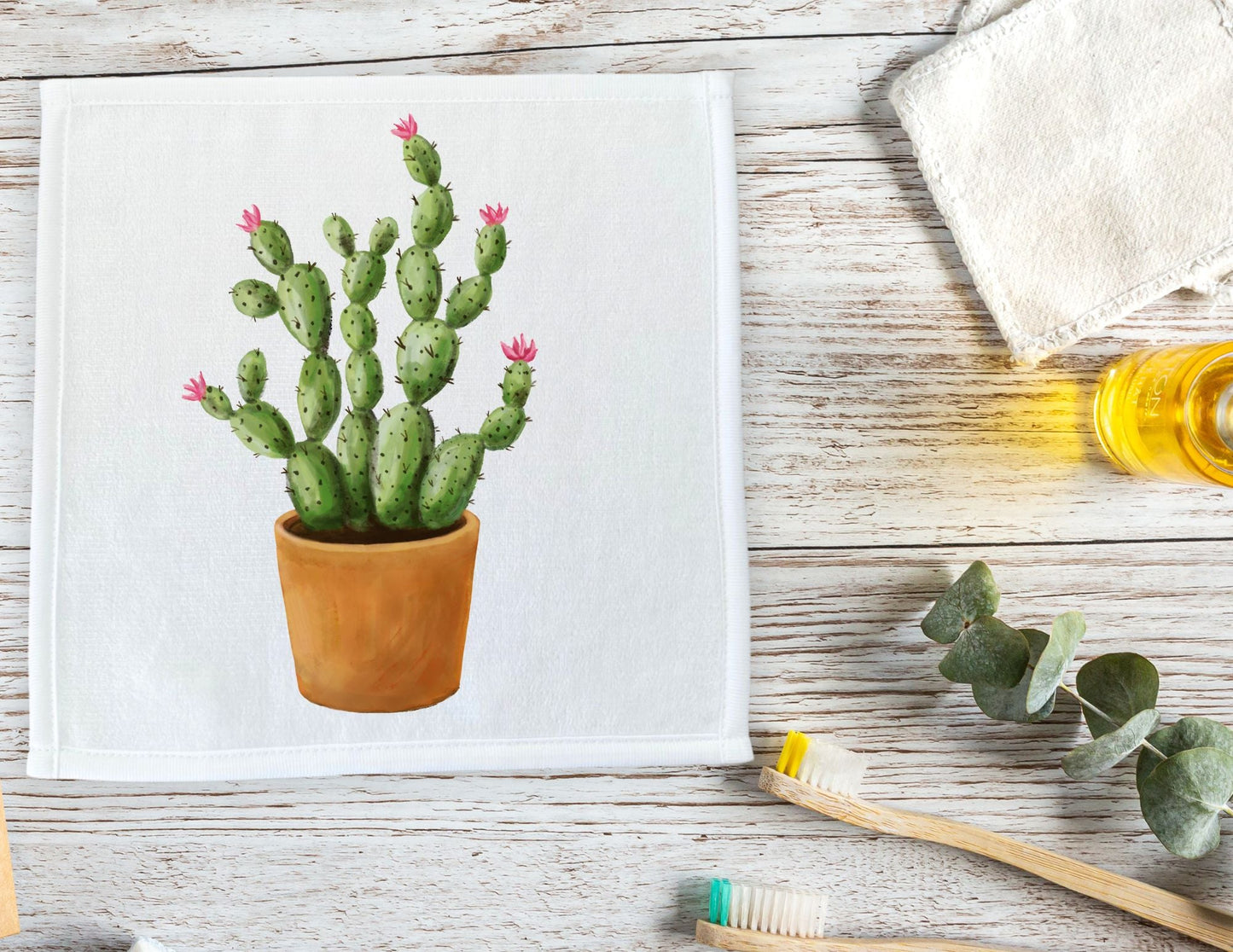 Cactus Washcloth - MerikaArt