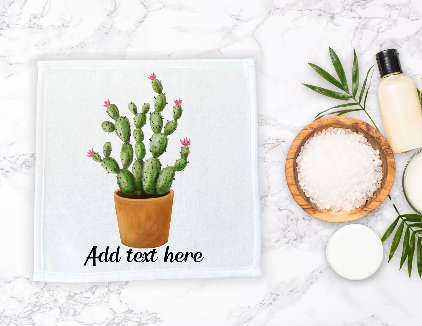 Cactus Washcloth | "Blooming Desert Charm" - MerikaArt