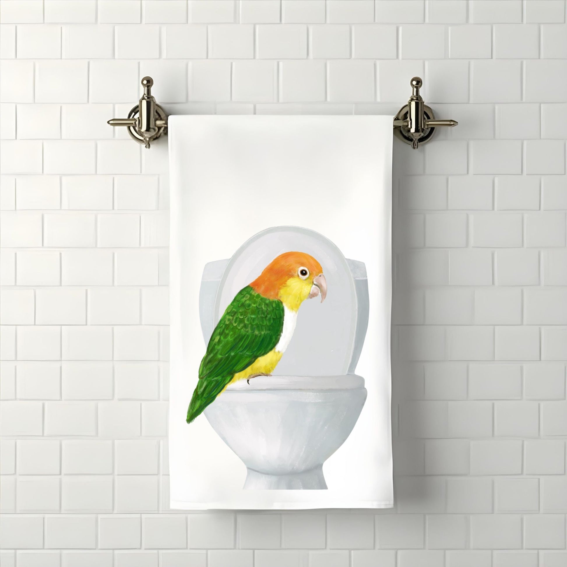 Caique Parrot Bathroom Towel - MerikaArt