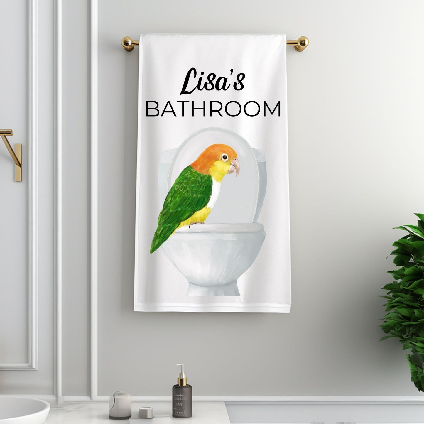 Caique Parrot Bathroom Towel - MerikaArt