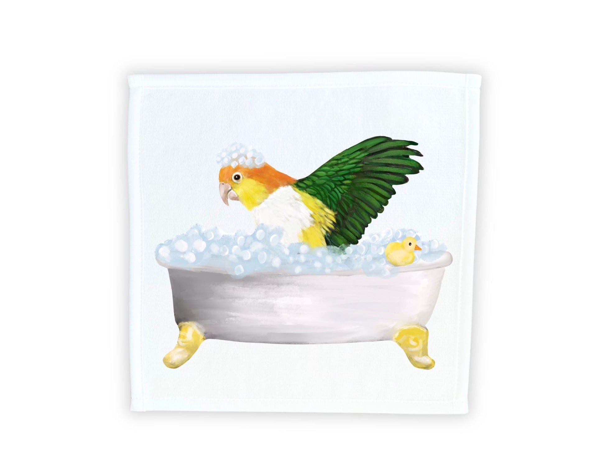 Caique Parrot Bubble Bath Washcloth - MerikaArt