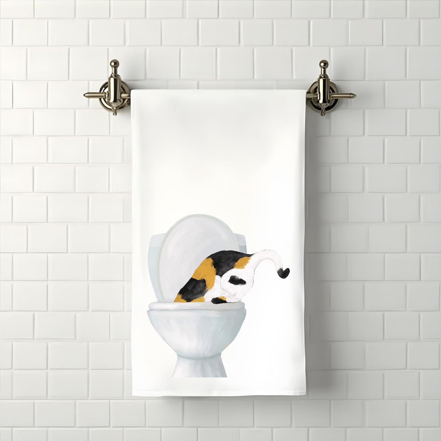 Calico Cat Bathroom Towel - MerikaArt