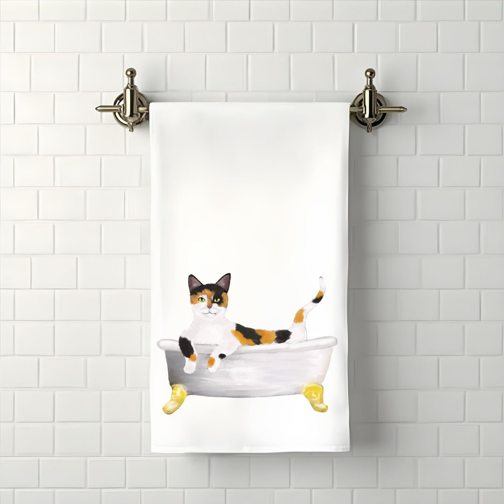 Calico Cat Bathtub Towel - MerikaArt