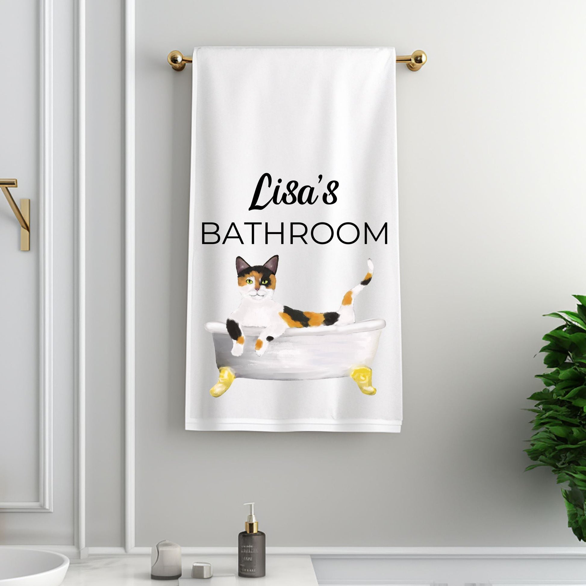 Calico Cat Bathtub Towel - MerikaArt