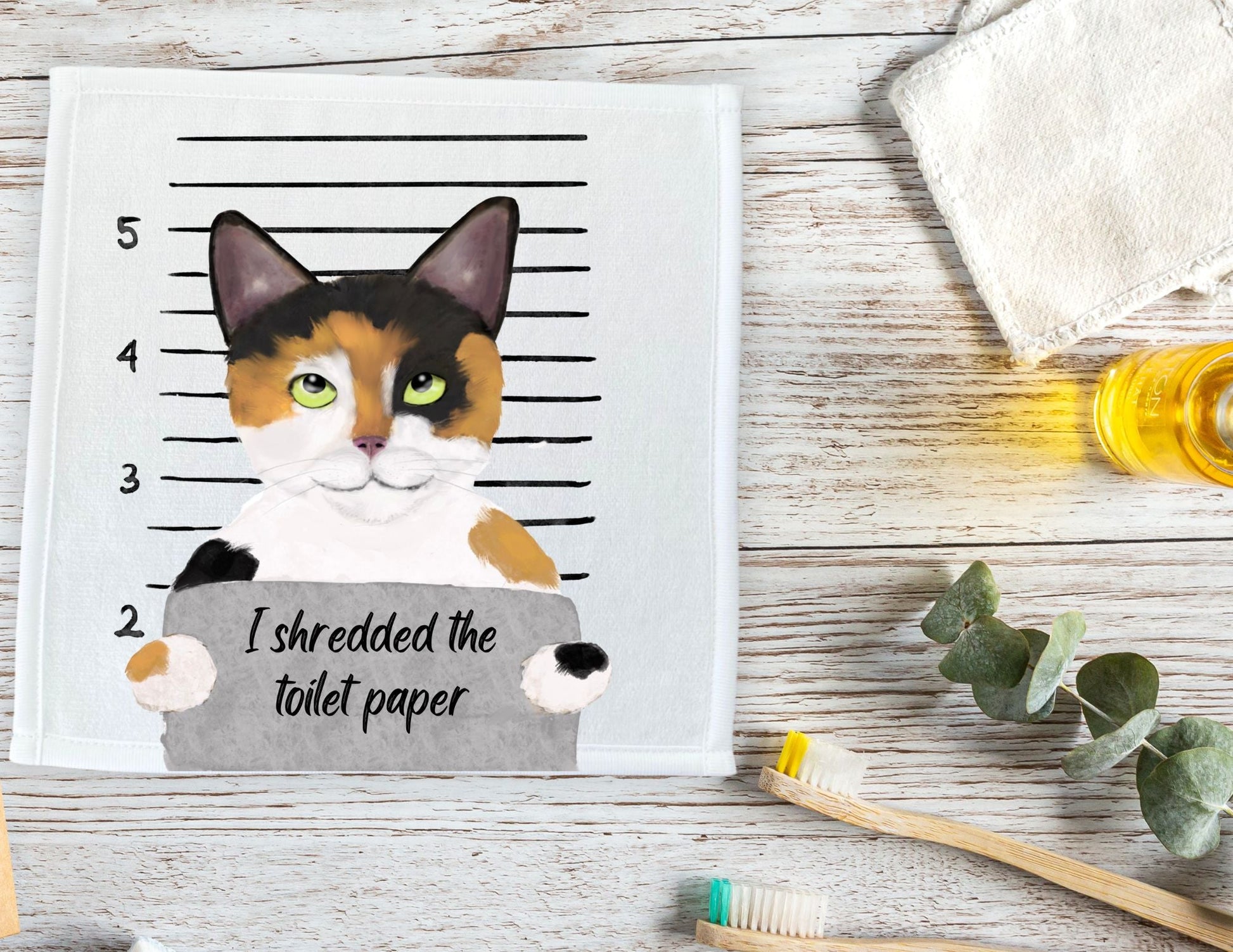 Calico Cat Washcloth - MerikaArt