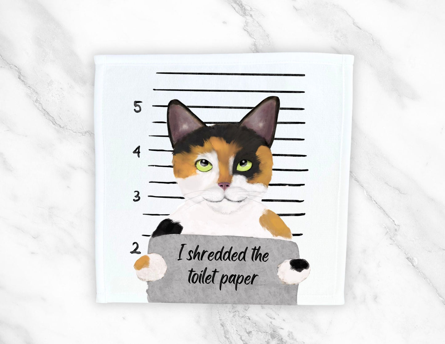 Calico Cat Washcloth - MerikaArt