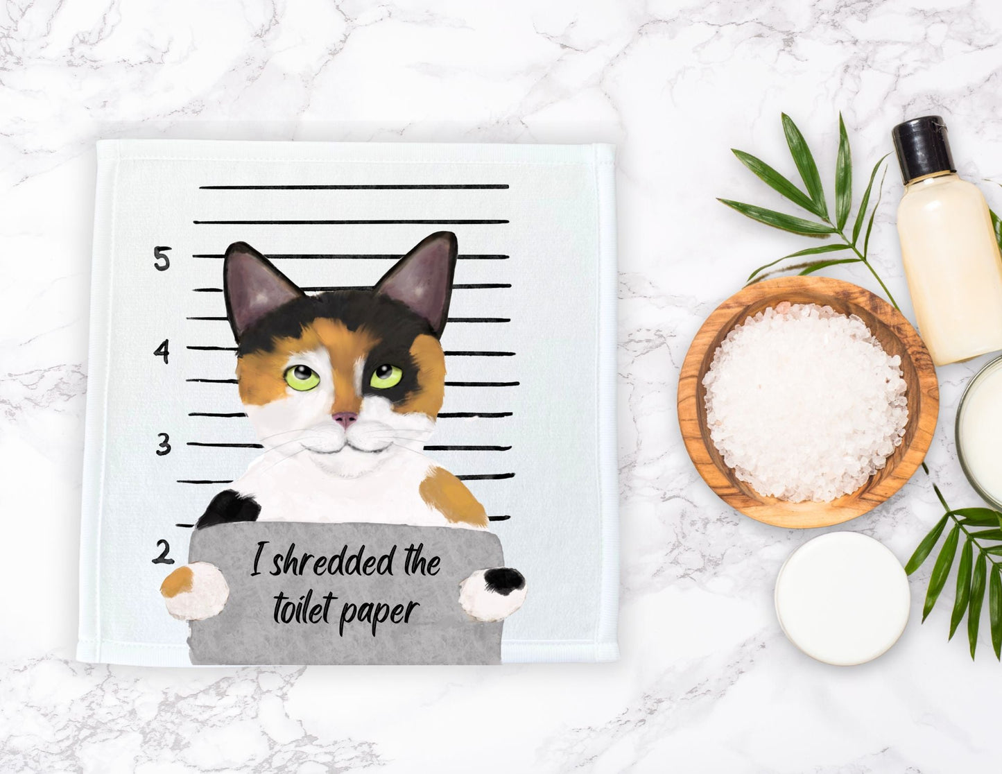 Calico Cat Washcloth - MerikaArt