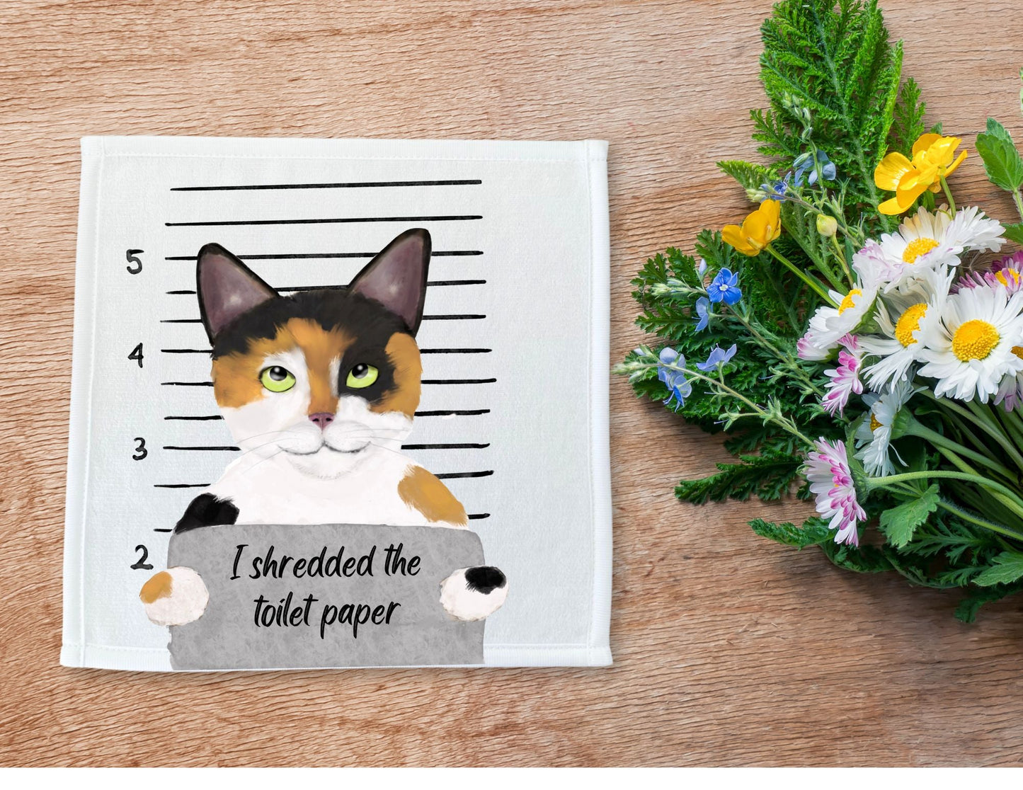 Calico Cat Washcloth - MerikaArt