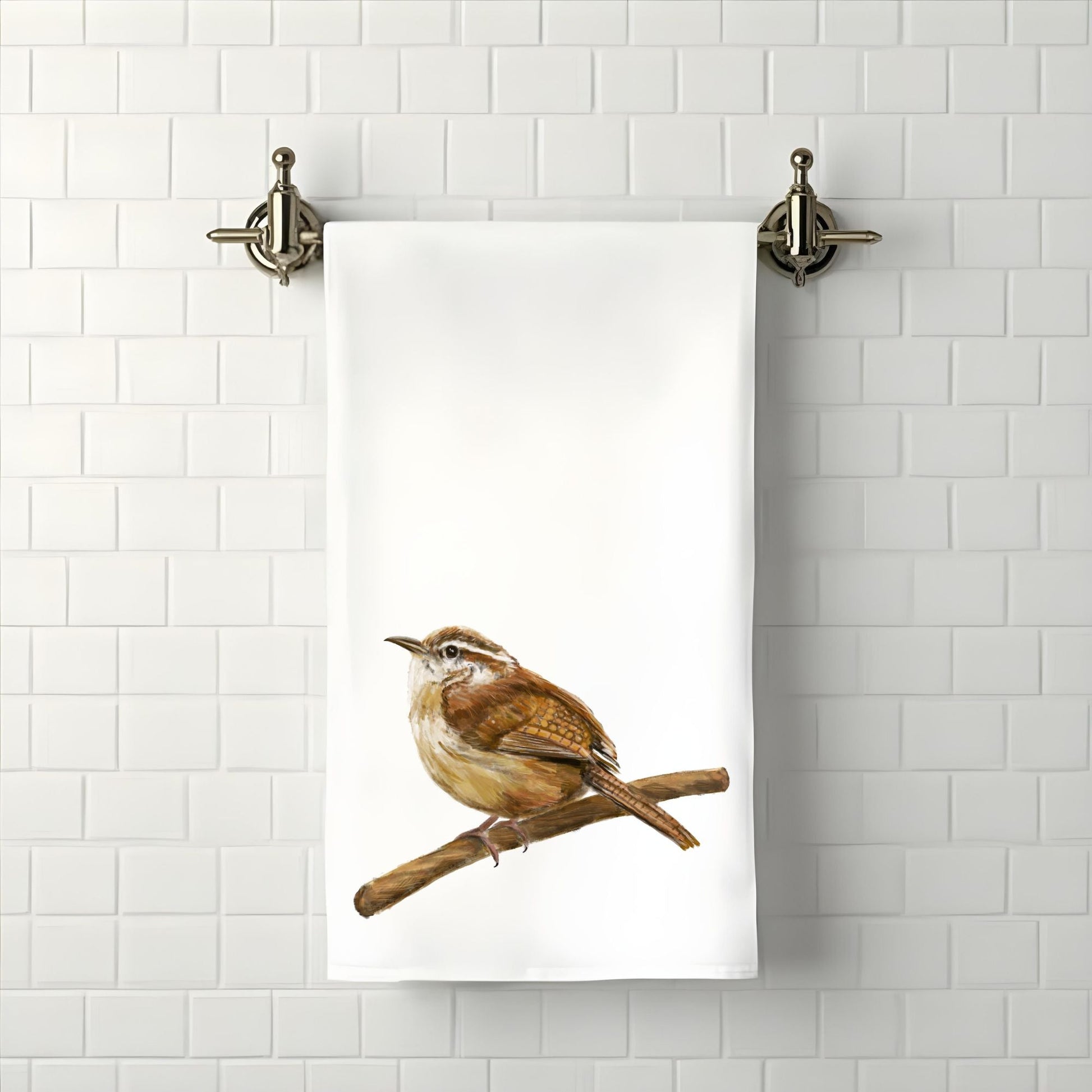 Carolina Wren Bathroom Towel - MerikaArt