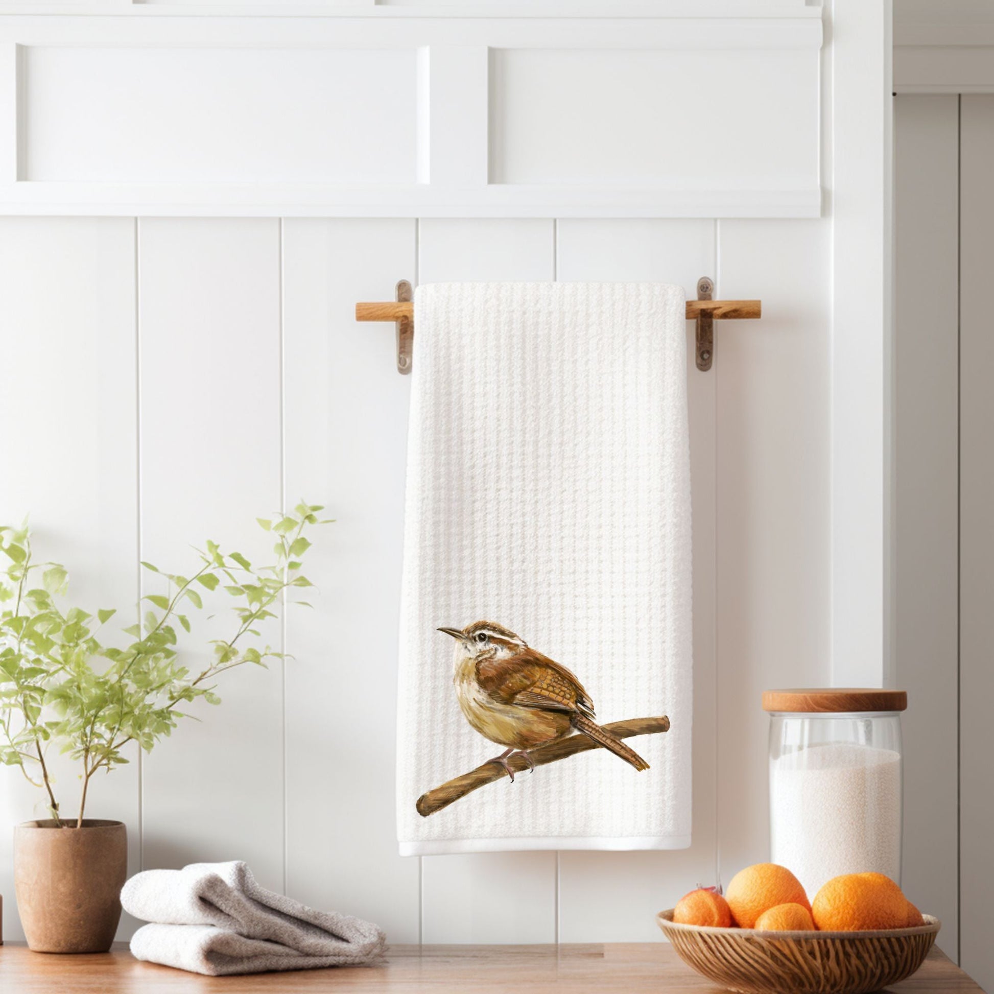 Carolina Wren Kitchen Towel - MerikaArt