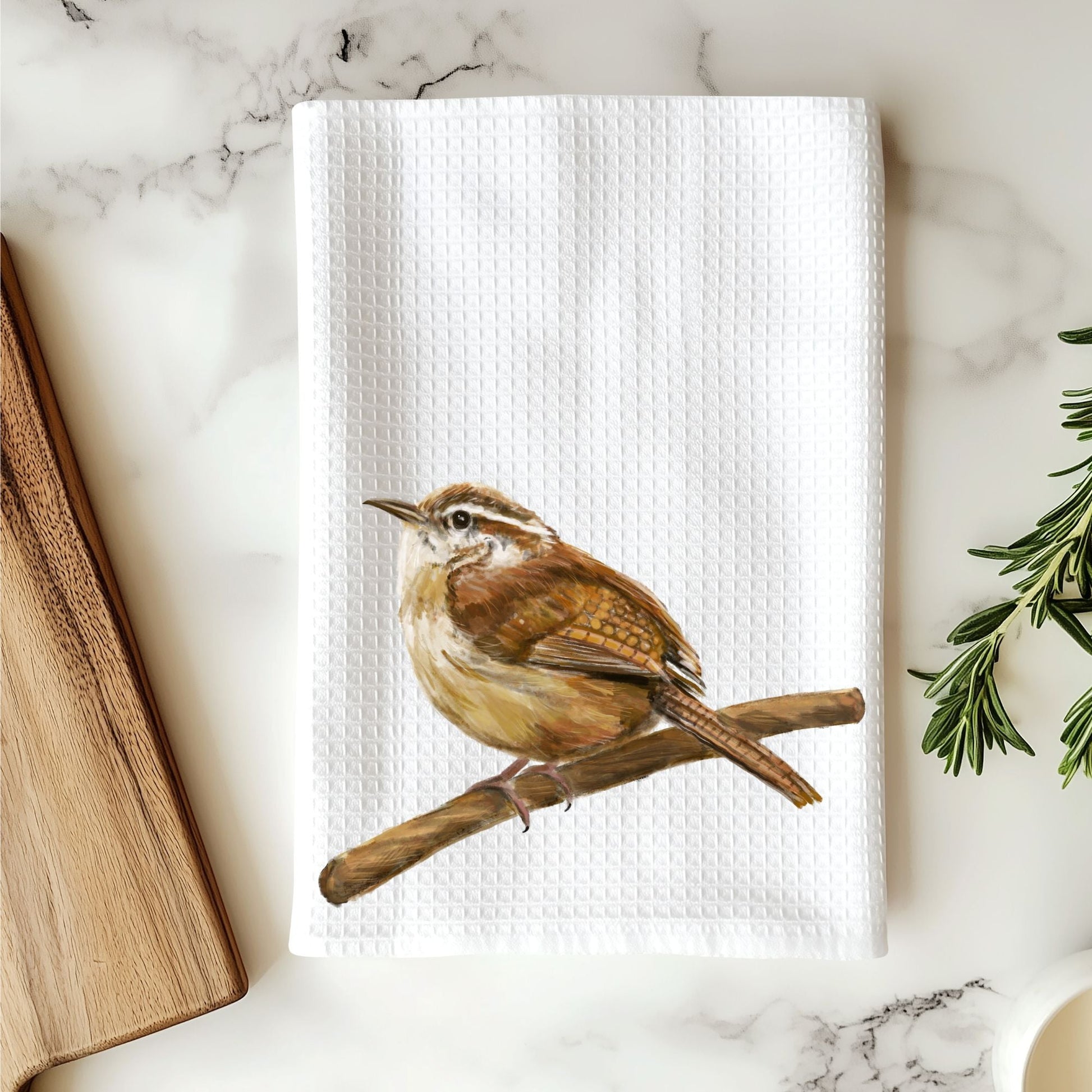 Carolina Wren Kitchen Towel - MerikaArt