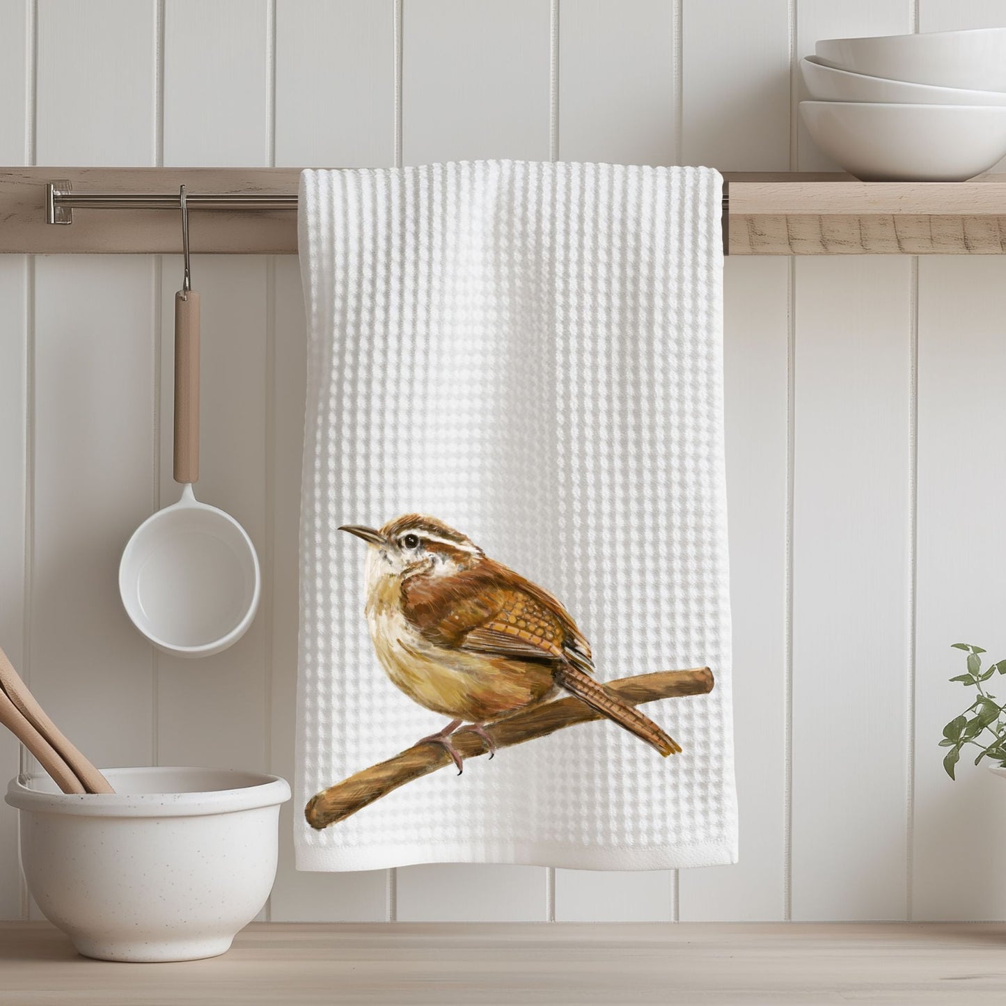 Carolina Wren Kitchen Towel - MerikaArt