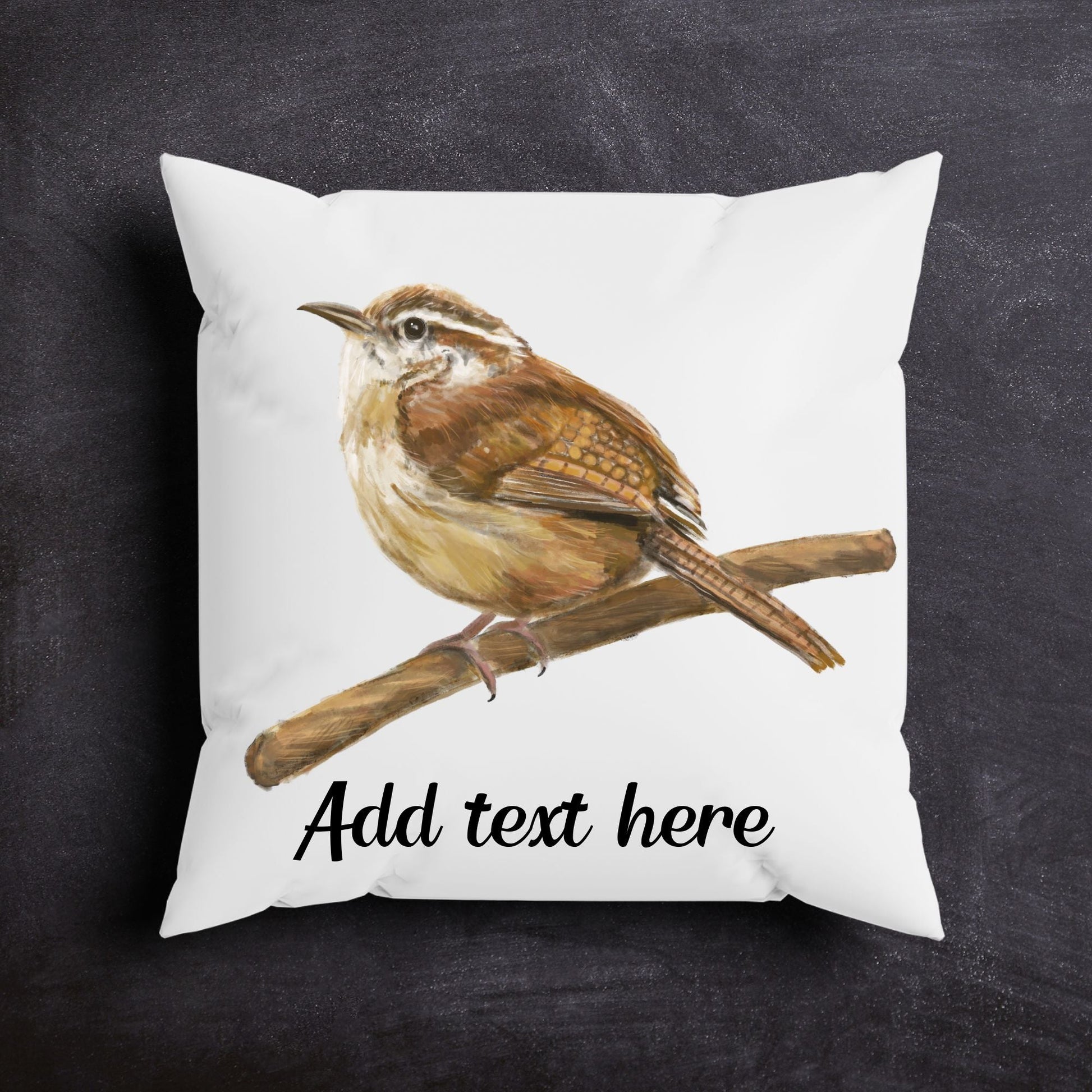 Carolina Wren Pillow - MerikaArt