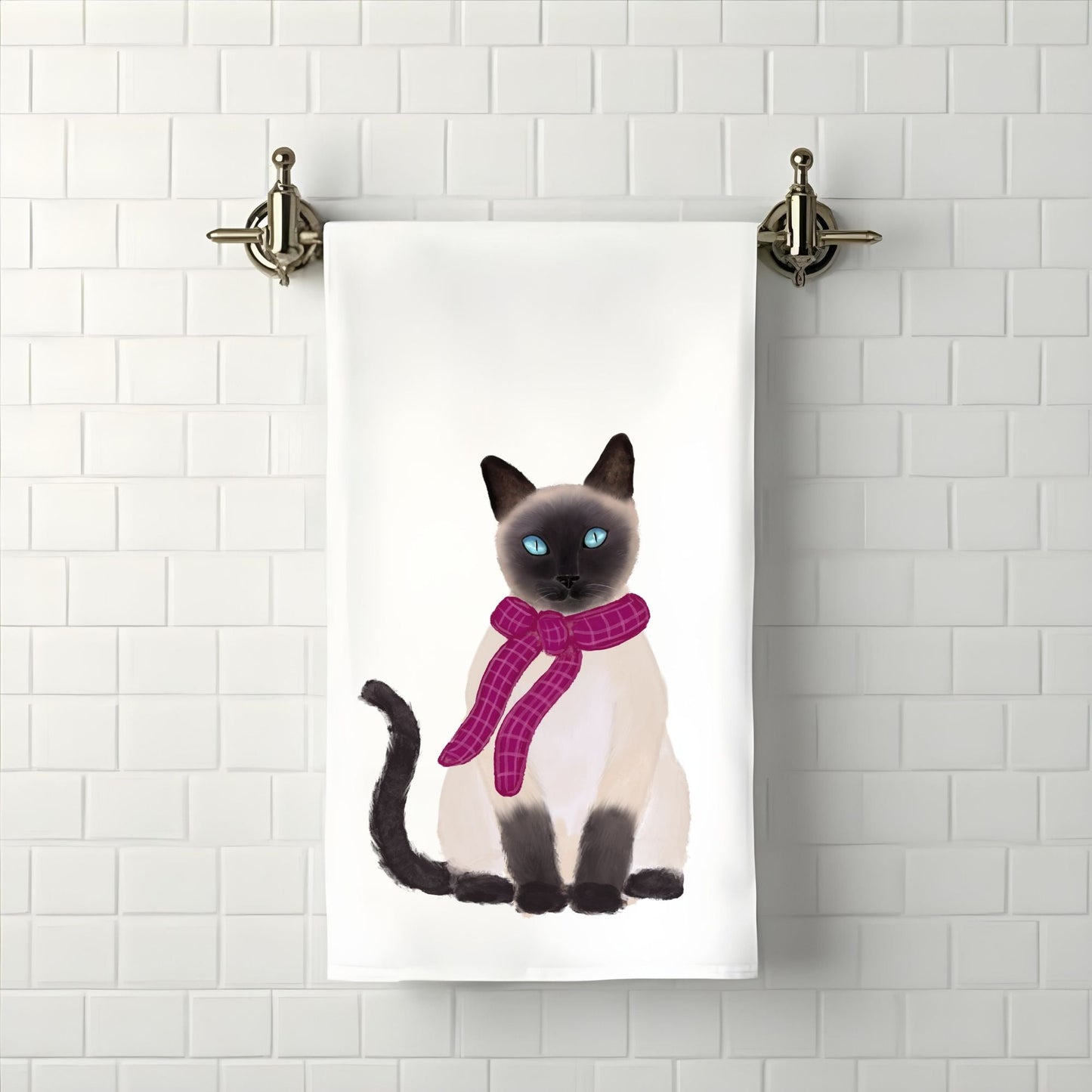Cat Winter Scarf Bathroom Towel - MerikaArt