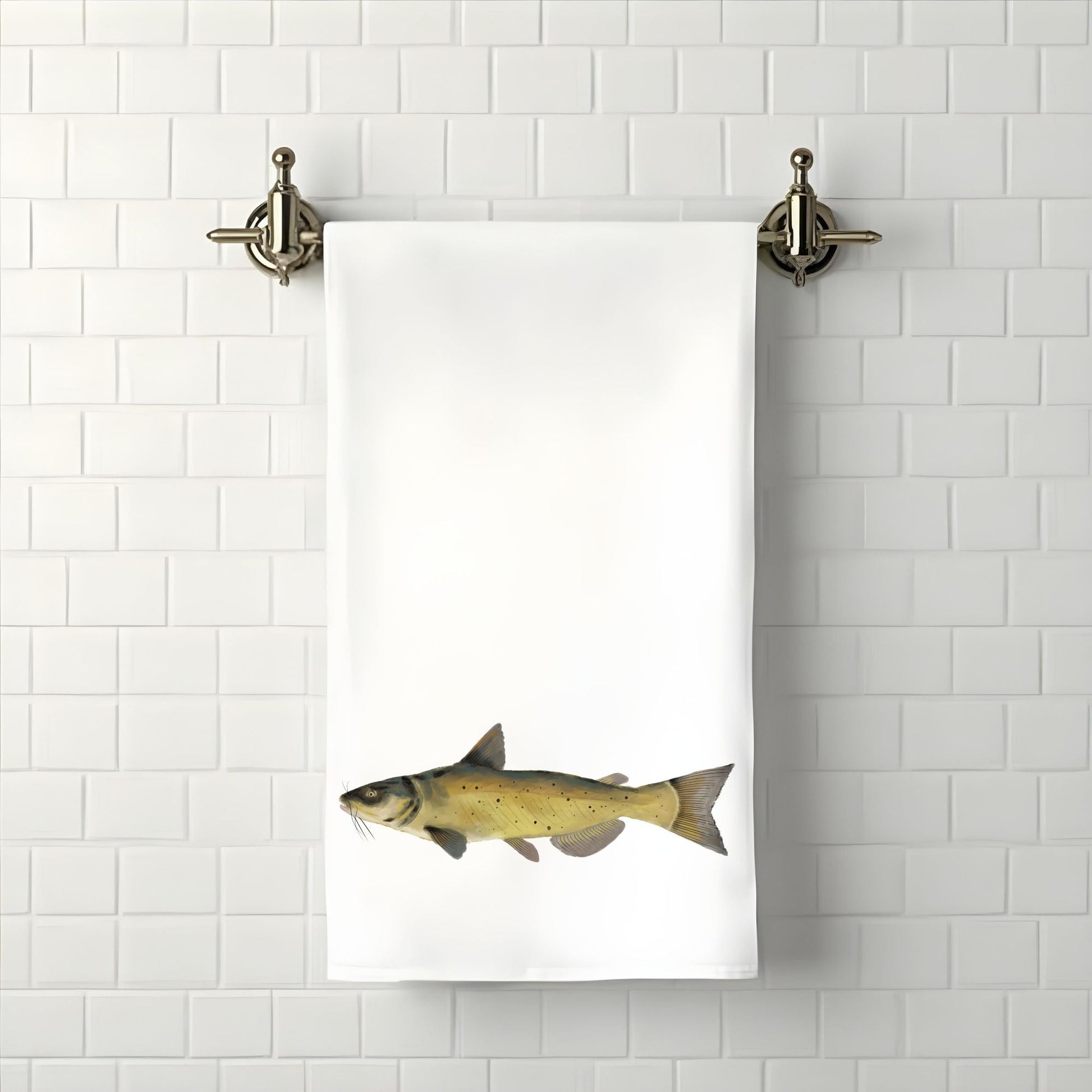Catfish Bathroom Towel - MerikaArt