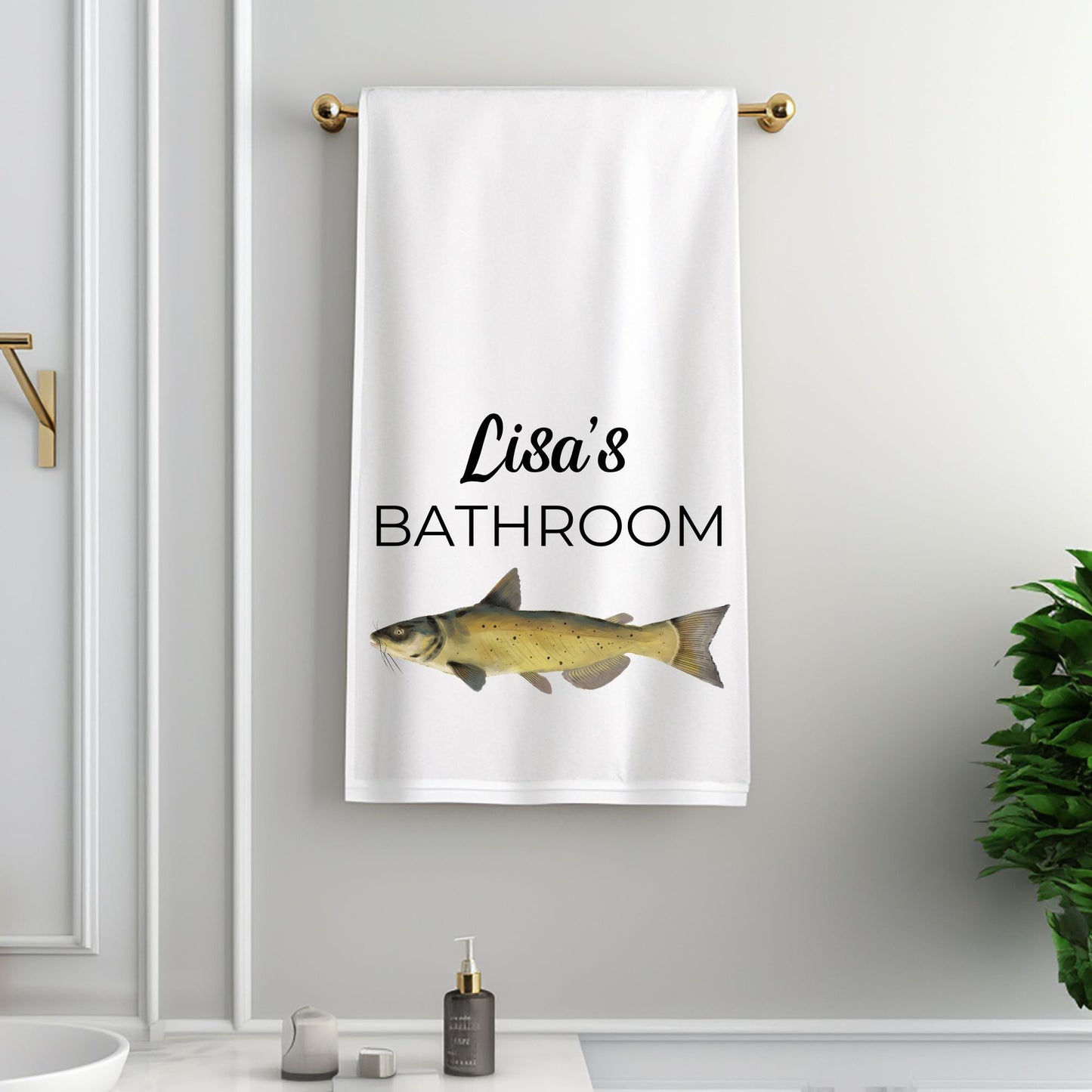 Catfish Bathroom Towel - MerikaArt