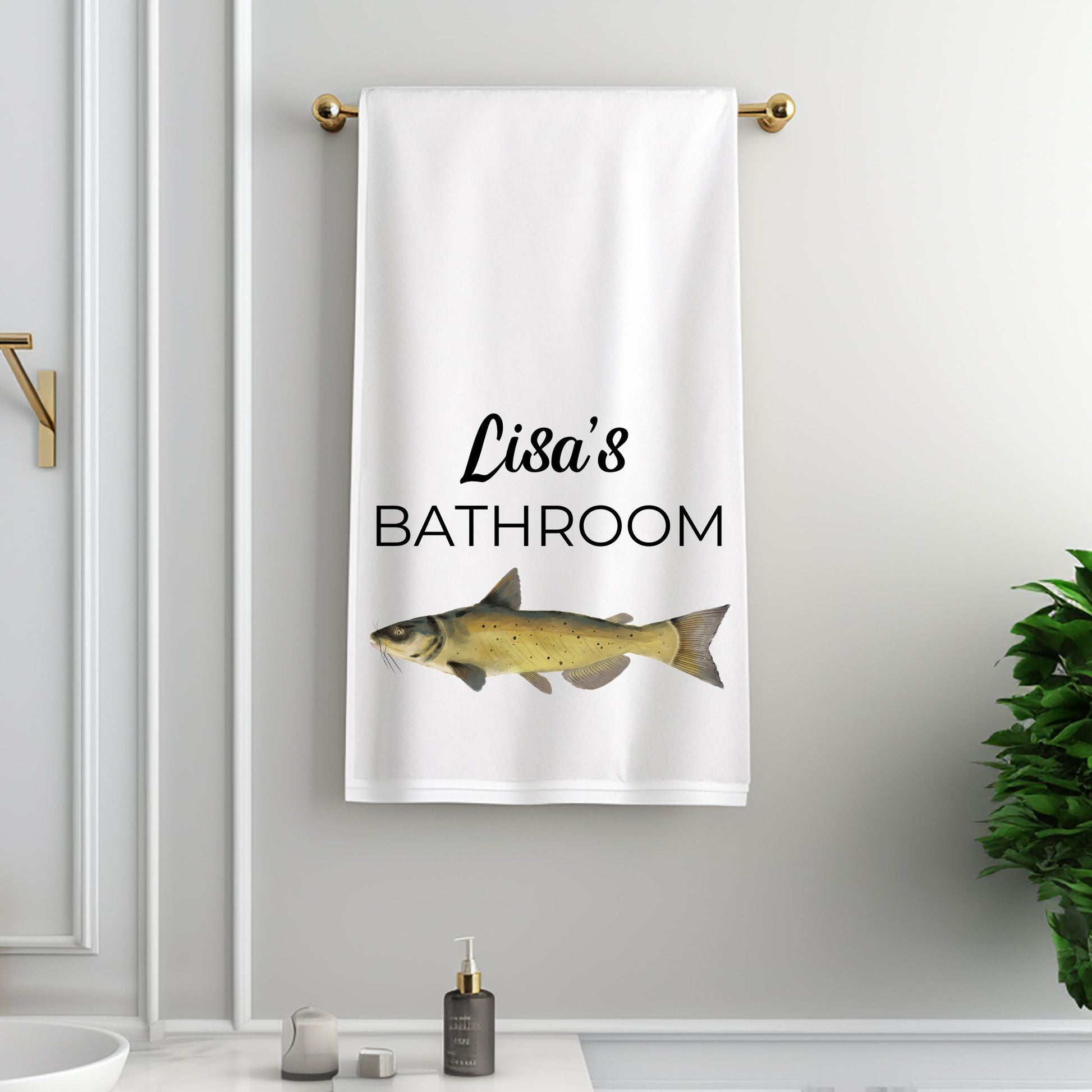 Catfish Bathroom Towel - MerikaArt