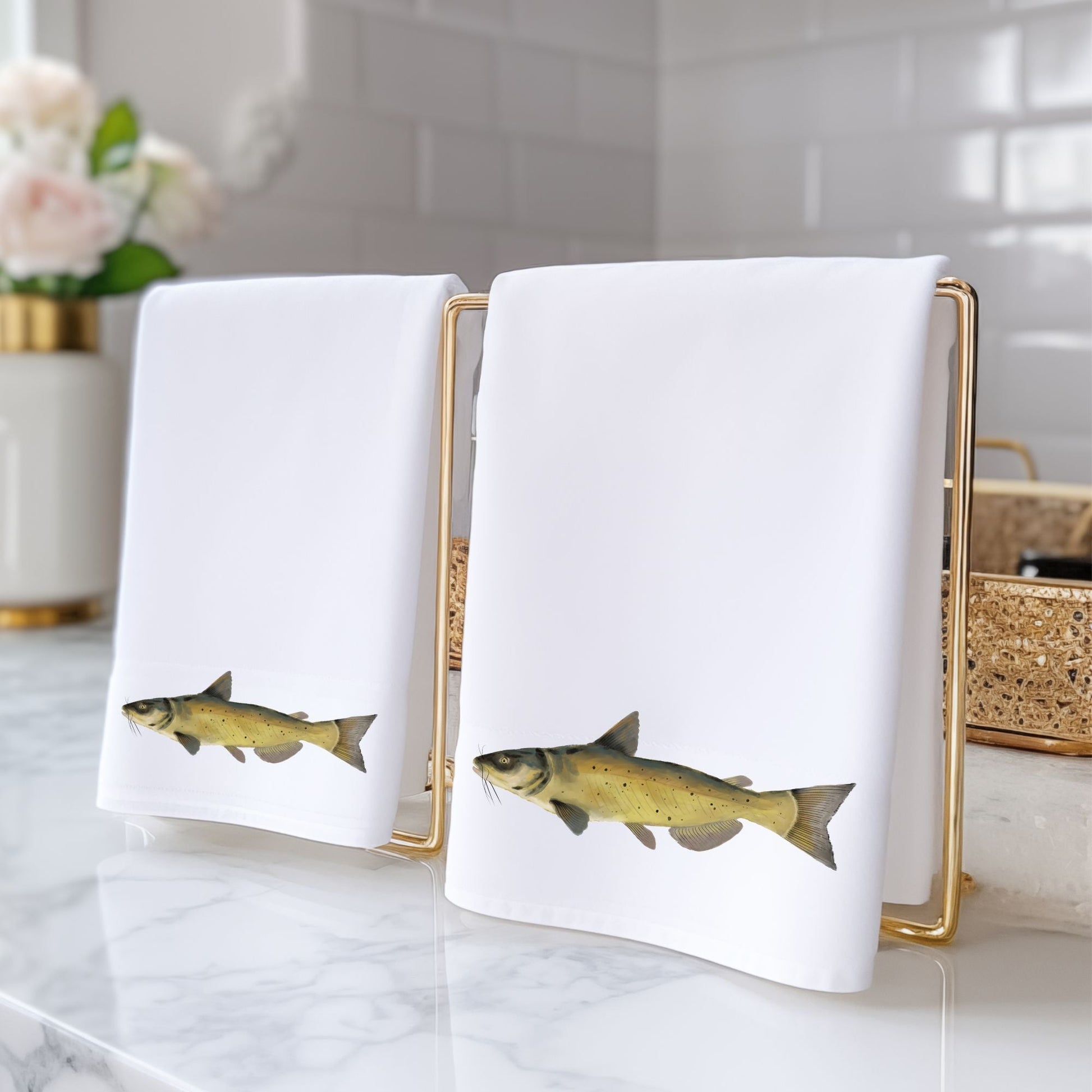Catfish Bathroom Towel - MerikaArt
