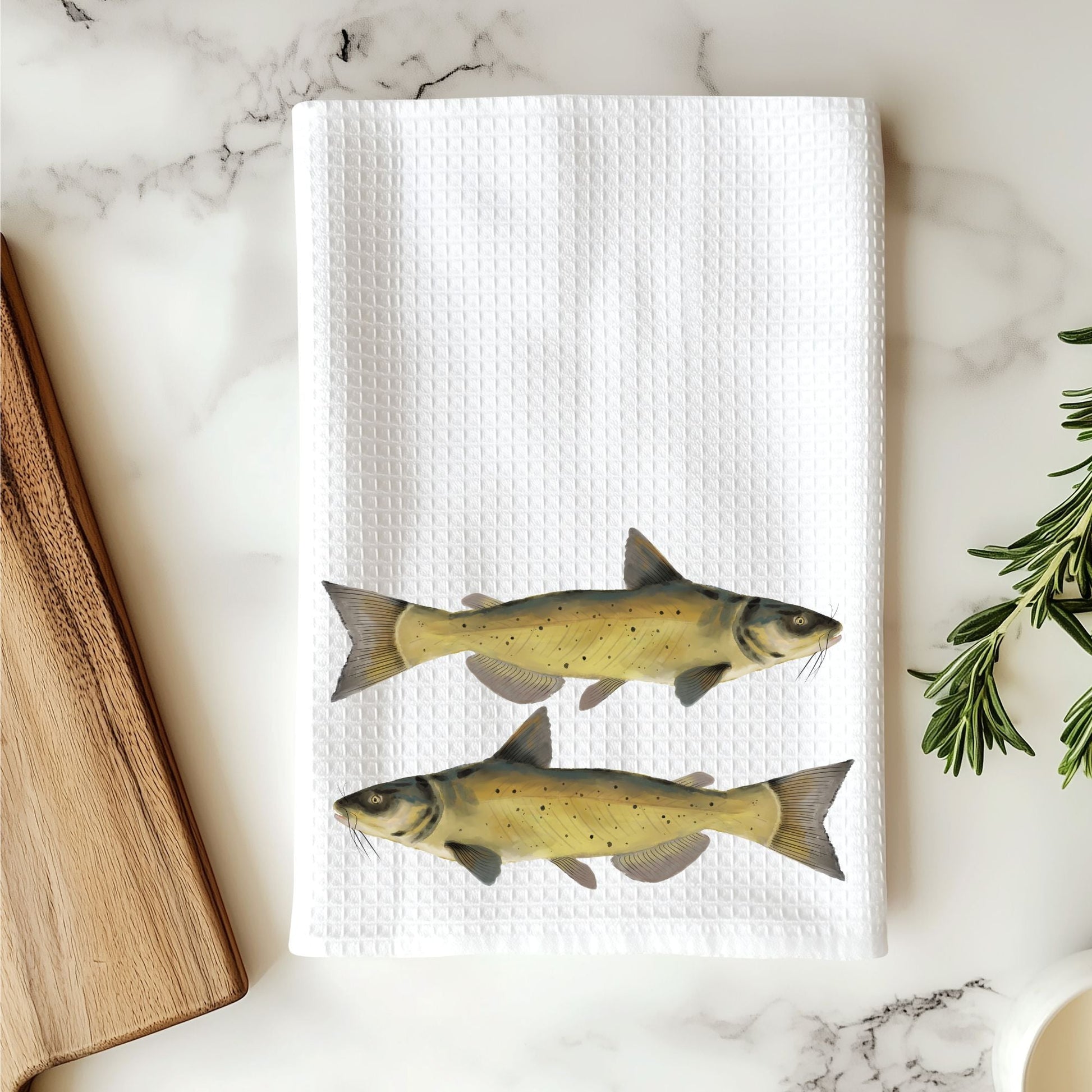 Catfish Kitchen Towel - MerikaArt
