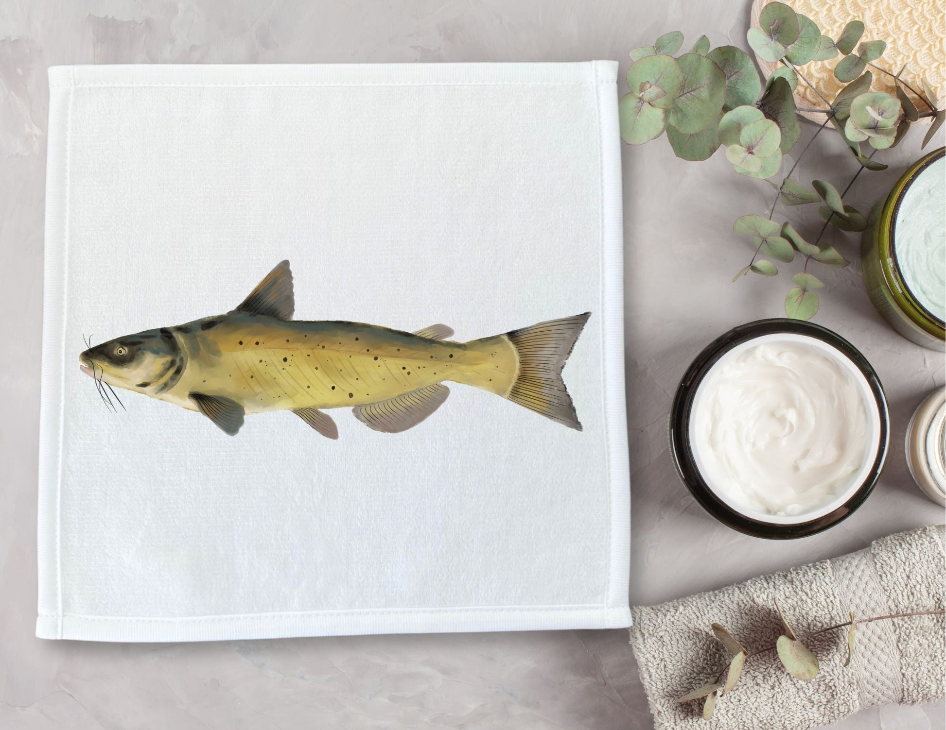 Catfish Washcloth - MerikaArt
