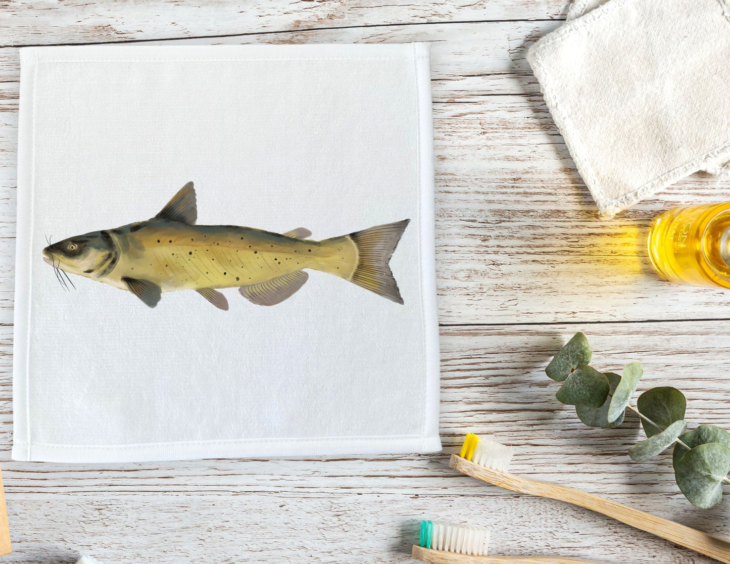 Catfish Washcloth - MerikaArt