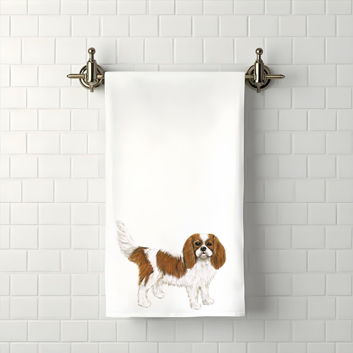Cavalier King Charles Spaniel Bathroom Towel - MerikaArt