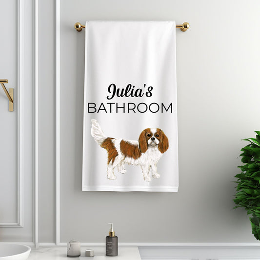 Cavalier King Charles Spaniel Bathroom Towel - MerikaArt