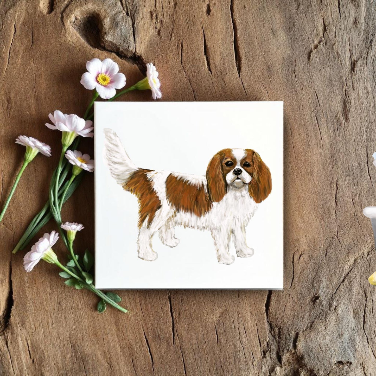 Cavalier King Charles Spaniel Ceramic Tile - MerikaArt