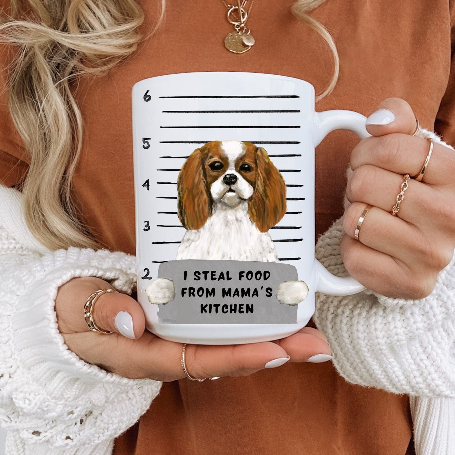 Cavalier King Charles Spaniel Mugshot Mug - MerikaArt