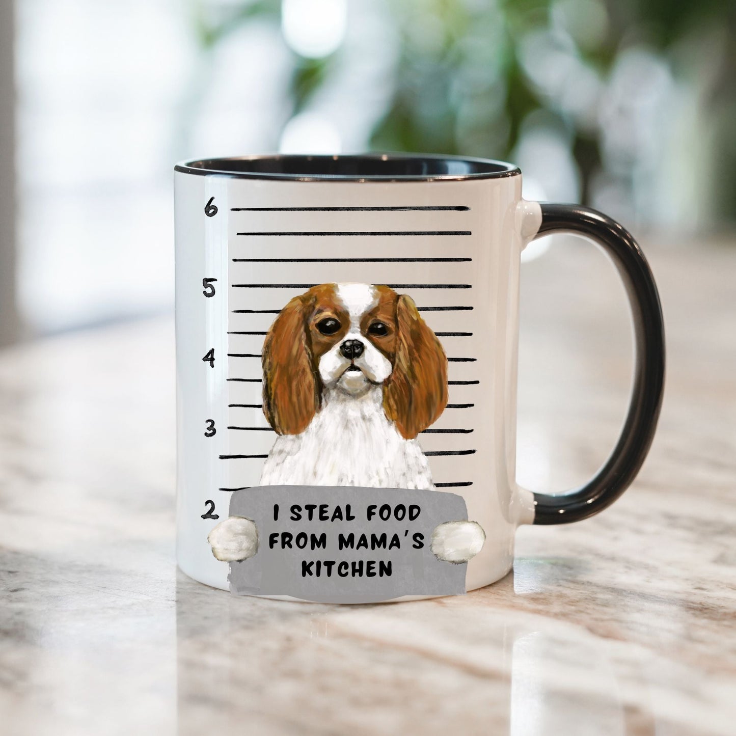 Cavalier King Charles Spaniel Mugshot Mug - MerikaArt