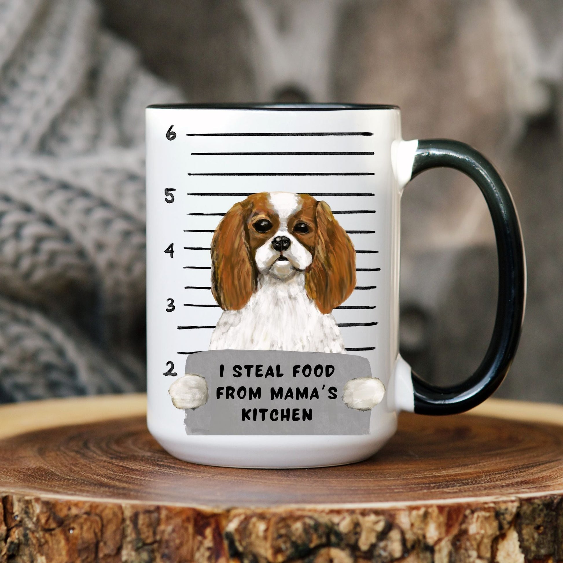 Cavalier King Charles Spaniel Mugshot Mug - MerikaArt