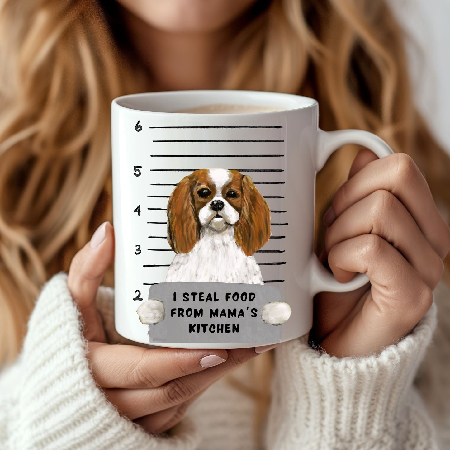 Cavalier King Charles Spaniel Mugshot Mug - MerikaArt