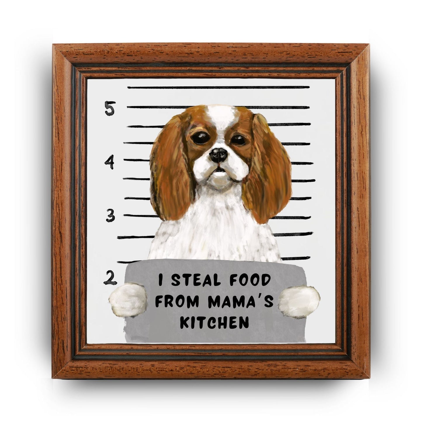 Cavalier King Charles Spaniel Mugshot Tile - MerikaArt